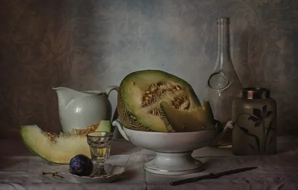 Bottle, melon, drain