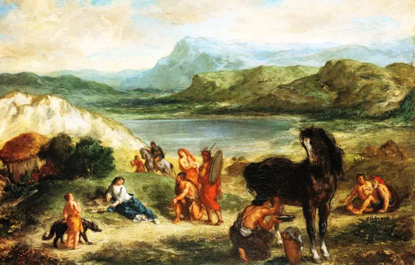 Picture picture, mythology, Eugene Delacroix, Avidity among the Scythians, Eugene Delacroix
