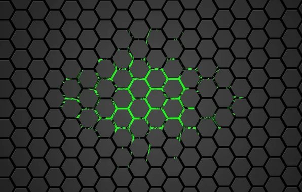 Picture mesh, grid, hexagon, hexagon, green light, green light, hexagon