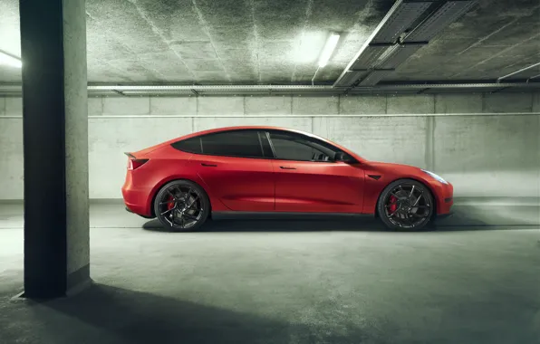 Side view, Tesla, Novitec, Model 3, 2019