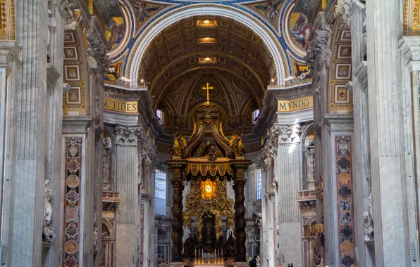 Religion, the altar, The Vatican, St. Peter's Cathedral, the nave