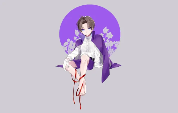 Flowers, background, round, boy, Touken Ranbu, Dance Of Swords, Heshikiri Hasebe