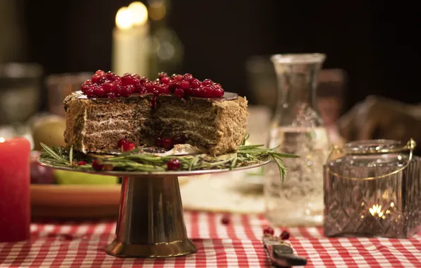 Berries, cake, cranberry
