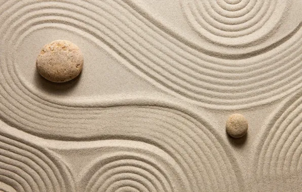 Picture sand, stones, stone, sand, zen