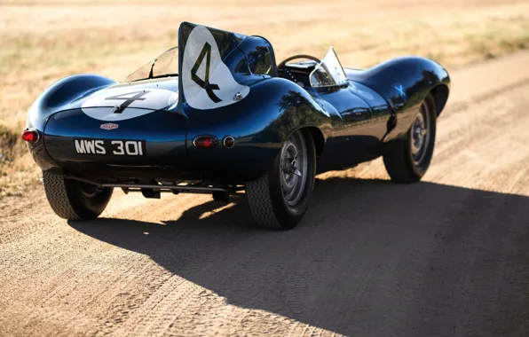 Retro, Race Car, British car, Jaguar D-Type