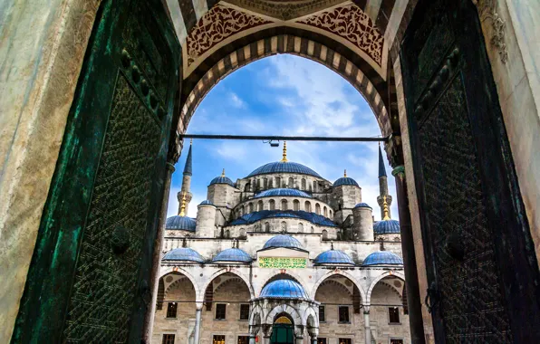 Picture the sky, gate, arch, temple, Istanbul, Turkey, Palace, dome