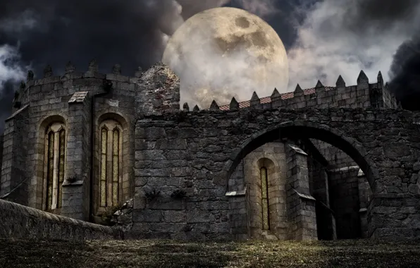Clouds, castle, wall