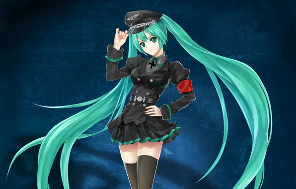 Girl, art, headband, form, vocaloid, hatsune miku, cap, Vocaloid