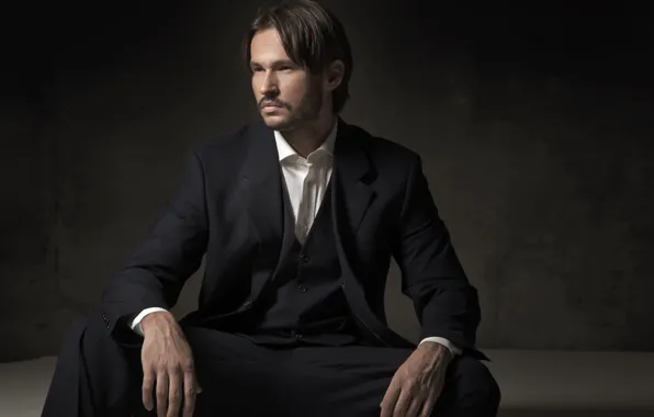 Mustache, look, costume, dark brown