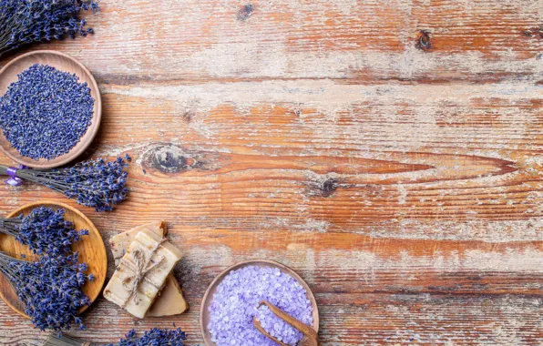 Flowers, Board, soap, lilac, lavender, composition, buds, bowls