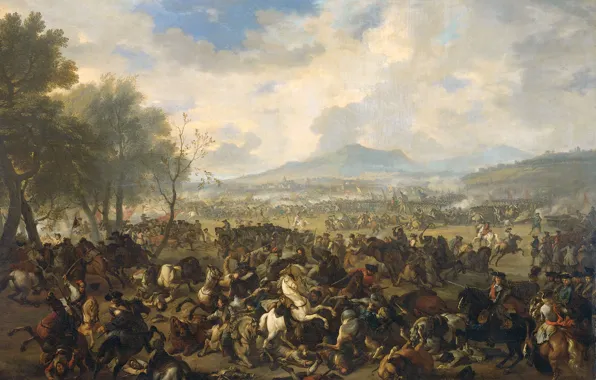 Picture picture, battle, Jan van Huchtenburg, The battle of Ramili between the French and the Allies