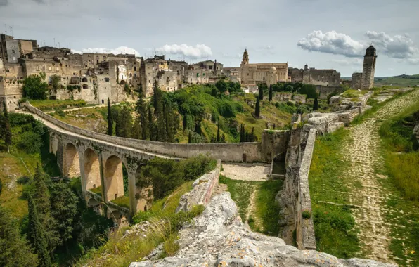 Picture bridge, Italy, panorama, Gravina in Puglia