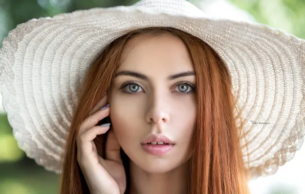 Picture look, close-up, face, model, portrait, hat, makeup, hairstyle