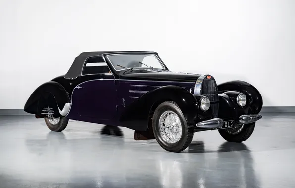 Bugatti, retro cars, Cabriolet, 1939, Type 57C, Bugatti Type 57C, Aravis, by Gangloff