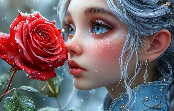 Girl, Rose, Girls, Roses