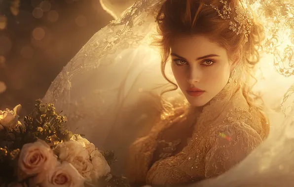 Look, girl, fantasy, image, Princess, AI art, neural network