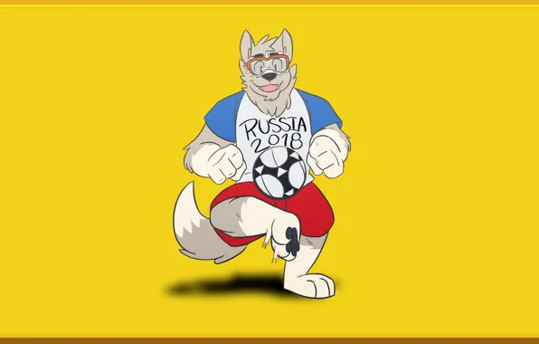 Picture The ball, Sport, Football, Wolf, Russia, Art, 2018, FIFA
