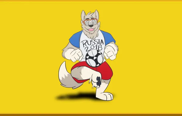 The ball, Sport, Football, Wolf, Russia, Art, 2018, FIFA