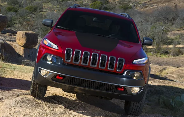 Machine, jeep, front view, the front, Jeep, Trailhawk