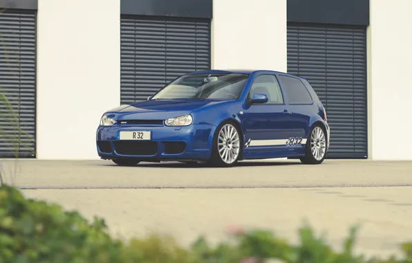 Picture volkswagen, golf, blue, r32