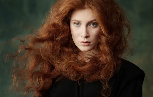 Look, girl, face, background, hair, portrait, red, redhead