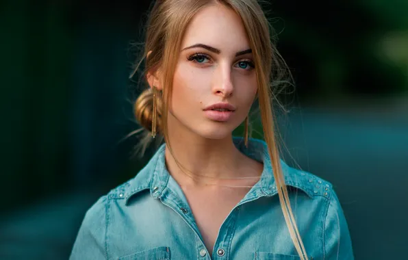 Look, portrait, the beauty, bokeh, Alina, Maxim Kuzin
