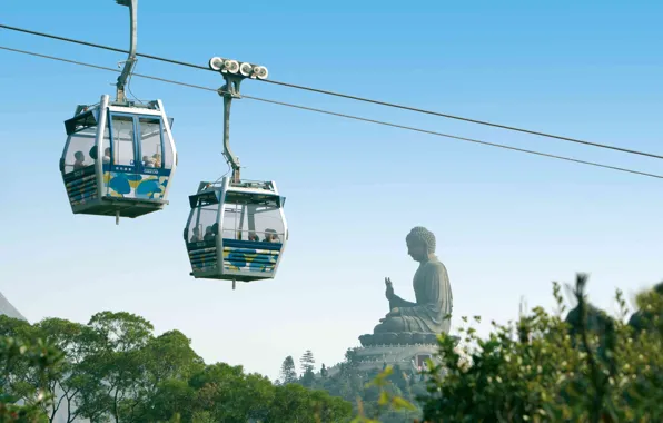 The city, Buddha, Hong Kong, the funicular