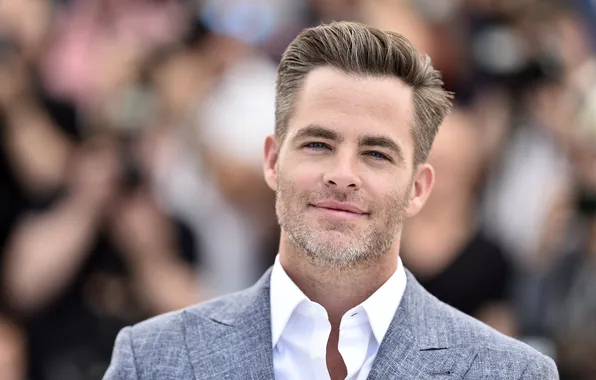 Look, portrait, actor, Chris Pine, bokeh, Chris Pine