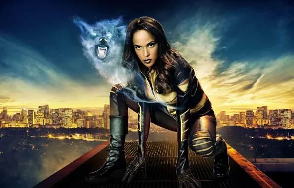 Picture girl, the city, pose, wolf, Maisie Richardson-Sellers, In Legends Of Tomorrow