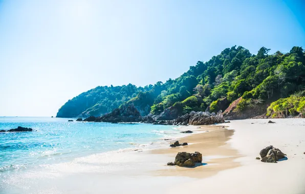 Picture sand, sea, wave, beach, summer, the sky, stones, shore