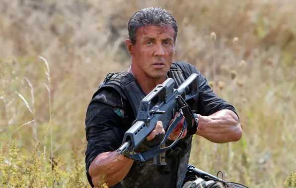 Picture weapons, frame, Sylvester Stallone, Sylvester Stallone, Barney Ross, The Expendables 3, The expendables 3