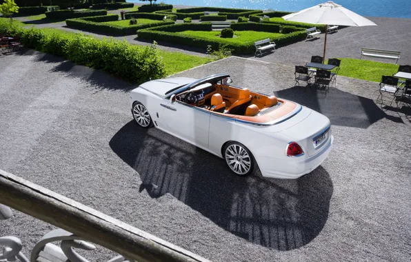 Picture auto, white, the sun, Rolls-Royce, convertible