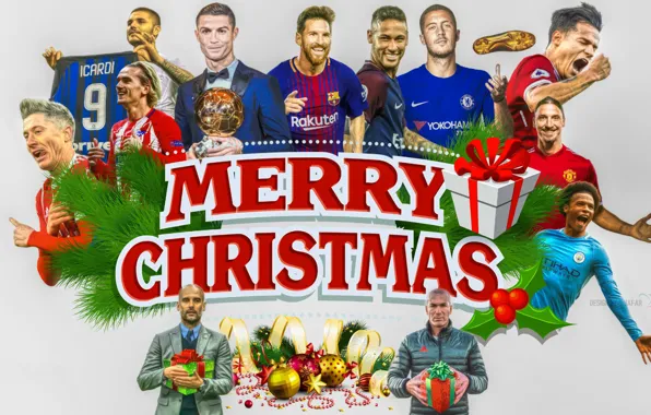Picture collage, football, sport, Christmas