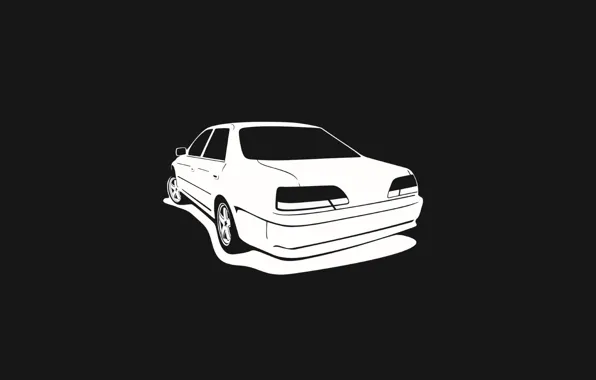 Picture white, black, art, Minimalism, Toyota Cresta