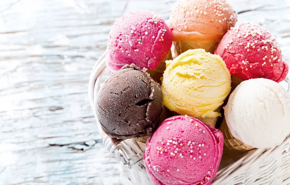 Balls, ice cream, sweet, Ice cream