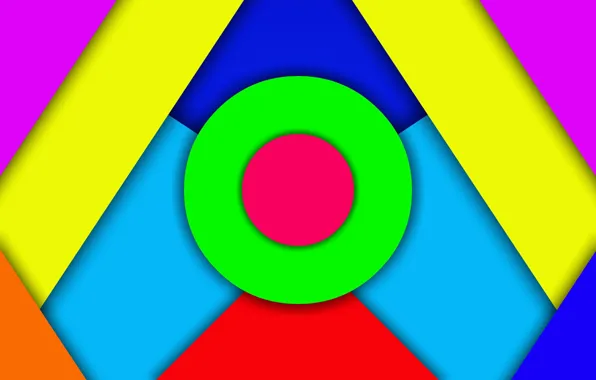 Color, circles, bright, triangles, layers