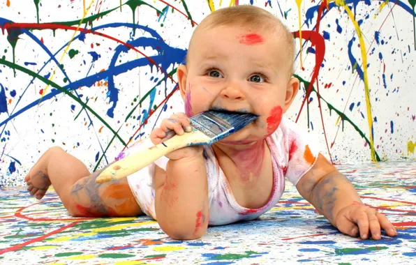 Paint, child, men