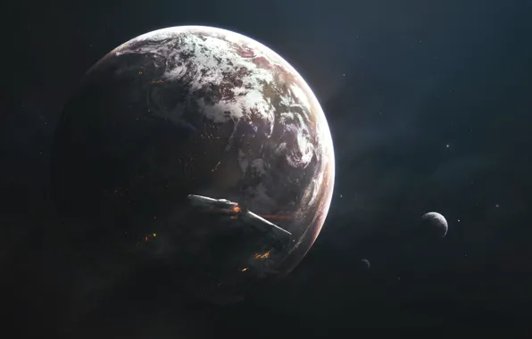 Stars, Disaster, Crash, Planet, Space, Planet, Planets, Art