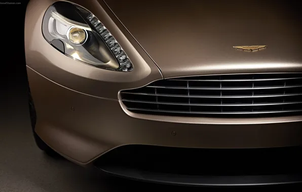 Aston Martin, lights, Turn, supercar, twilight, the front, Aston Martin, spec.version