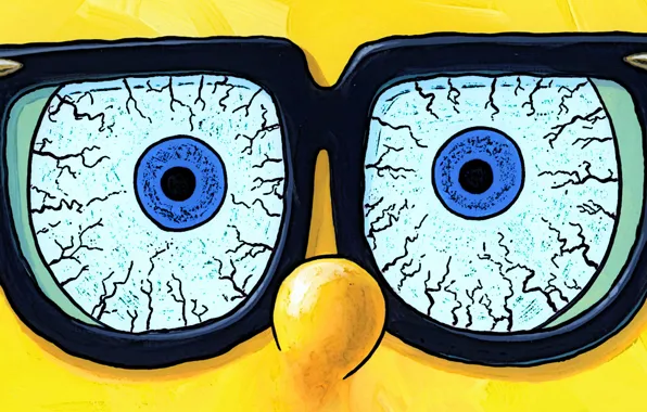 Eyes, look, glasses, sponge, spongebob