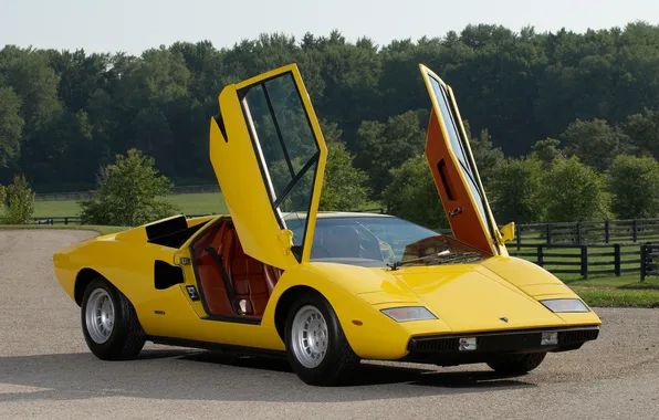 Yellow, Lamborghini, door, supercar, Countach, Lamborghini, Countach, LP400