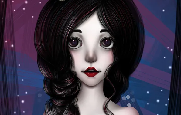 Face, hair, girl, art, NImFpa