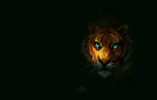 Picture tiger, predator, art, by SalamanDra-S