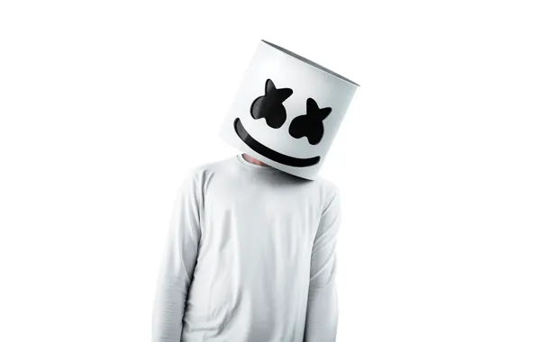 Picture people, mask, DJ, marshmallow, Marshmello