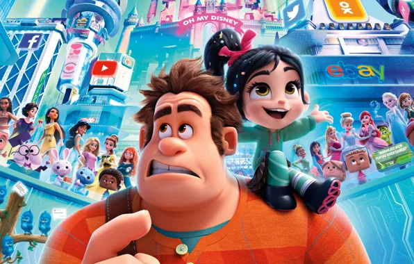 Cartoon, girl, Ralph, Ralph against the Internet