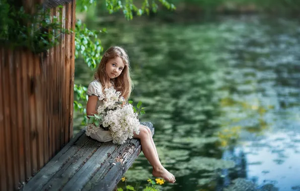 Picture flowers, children, photo, girl, lilac, Anastasia Barmina