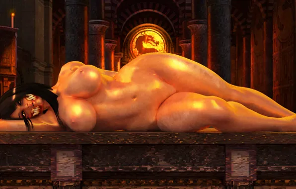 Erotic, chest, girl, rendering, body, Tits, fighter, Mortal Kombat