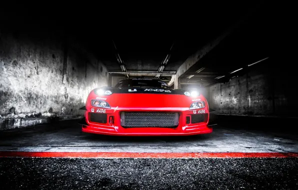 Picture Light, Mazda, Red, Drift, Car, RX-7