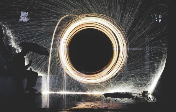 Picture light, round, rotation, excerpt, sparks, long, light