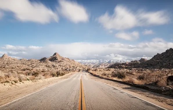 Road, landscape, mountains